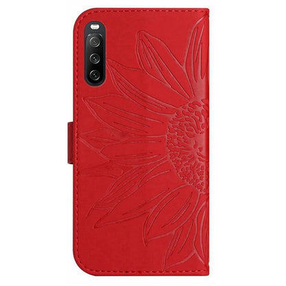 HT04 For Sony Xperia 10 VI Leather Case with Wrist Strap Sunflower Phone Cover