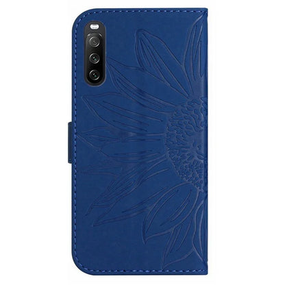 HT04 For Sony Xperia 10 VI Leather Case with Wrist Strap Sunflower Phone Cover