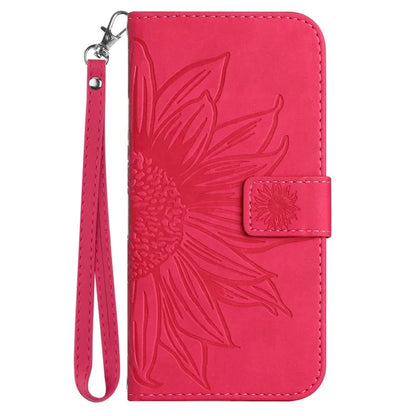 HT04 For Sony Xperia 10 VI Leather Case with Wrist Strap Sunflower Phone Cover