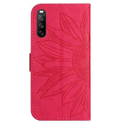 HT04 For Sony Xperia 10 VI Leather Case with Wrist Strap Sunflower Phone Cover