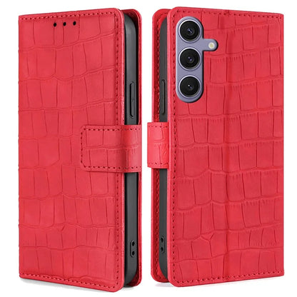 For Samsung Galaxy S24+ Wallet Case Crocodile Texture Leather Phone Cover