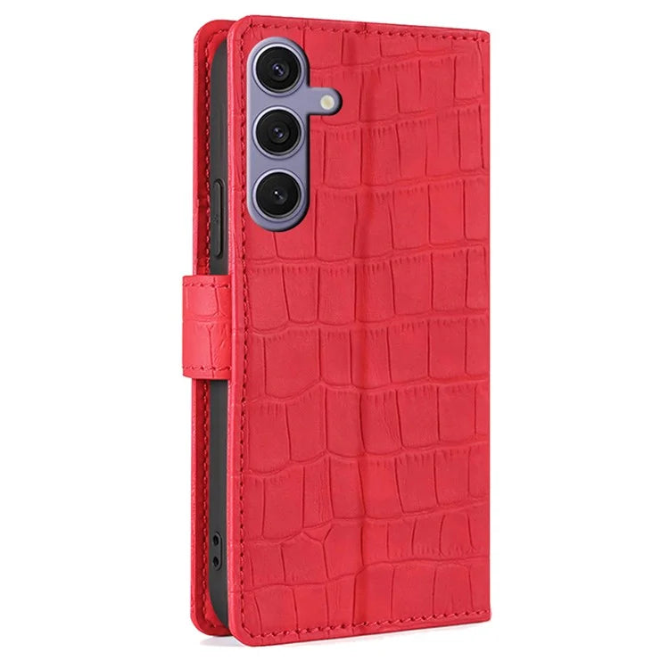 For Samsung Galaxy S24+ Wallet Case Crocodile Texture Leather Phone Cover