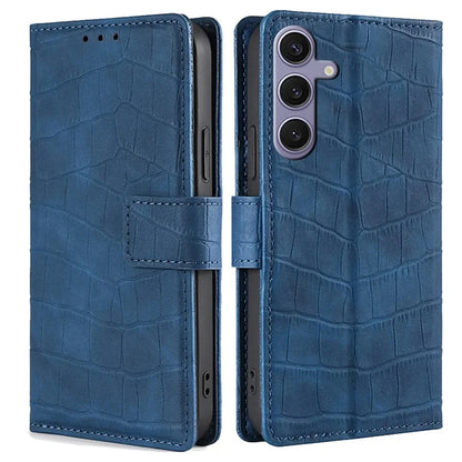 For Samsung Galaxy S24+ Wallet Case Crocodile Texture Leather Phone Cover