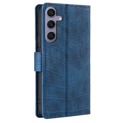 For Samsung Galaxy S24+ Wallet Case Crocodile Texture Leather Phone Cover