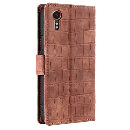 For Samsung Galaxy Xcover7 Case Crocodile Texture Leather Wallet Phone Cover