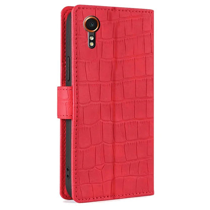 For Samsung Galaxy Xcover7 Case Crocodile Texture Leather Wallet Phone Cover