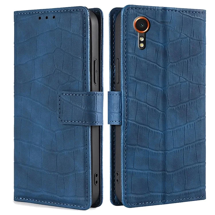 For Samsung Galaxy Xcover7 Case Crocodile Texture Leather Wallet Phone Cover