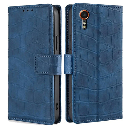 For Samsung Galaxy Xcover7 Case Crocodile Texture Leather Wallet Phone Cover