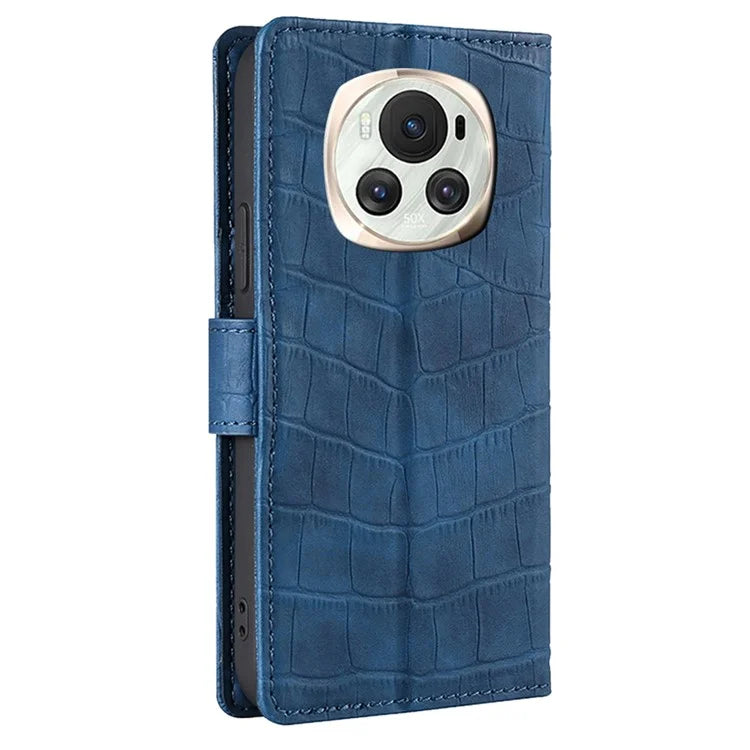 For Honor Magic6 5G Wallet Phone Case Crocodile Texture Leather Folio Flip Cover