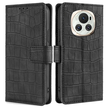 For Honor Magic6 5G Wallet Phone Case Crocodile Texture Leather Folio Flip Cover