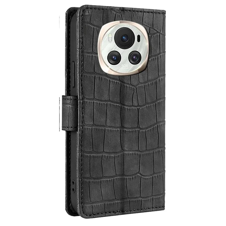 For Honor Magic6 5G Wallet Phone Case Crocodile Texture Leather Folio Flip Cover