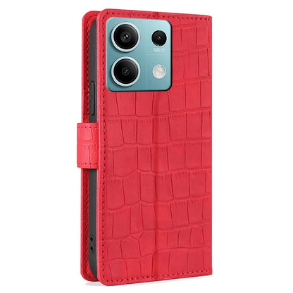 For Xiaomi Redmi Note 13 4G PU Leather Case Crocodile Texture Wallet Phone Cover