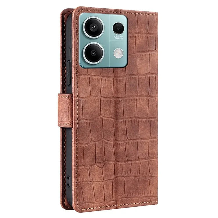 For Xiaomi Redmi Note 13 4G PU Leather Case Crocodile Texture Wallet Phone Cover