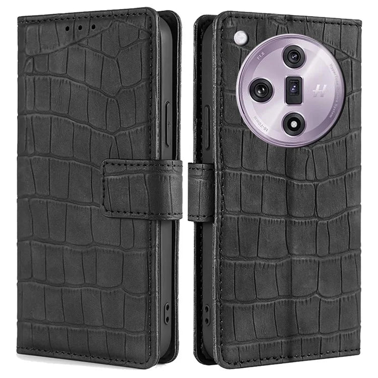 For Oppo Find X7 5G Protective Case Crocodile Texture Leather Wallet Phone Cover