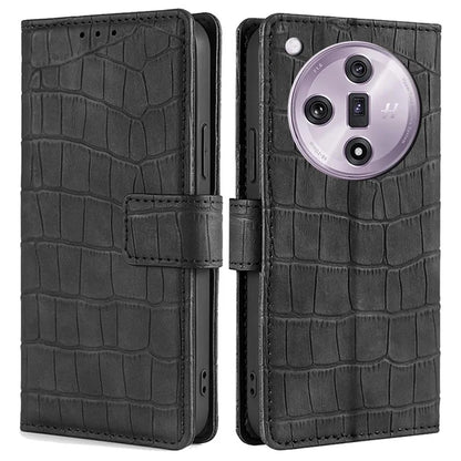 For Oppo Find X7 5G Protective Case Crocodile Texture Leather Wallet Phone Cover