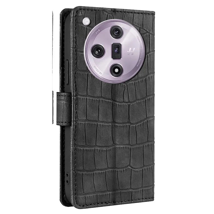 For Oppo Find X7 5G Protective Case Crocodile Texture Leather Wallet Phone Cover