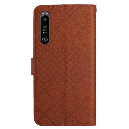 HT06 For Sony Xperia 1 VI Wallet Case PU Leather Imprinted Rhombus Phone Cover