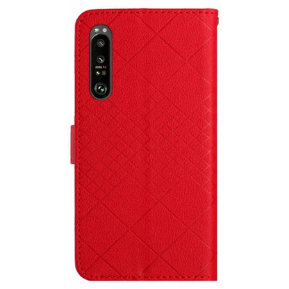HT06 For Sony Xperia 1 VI Wallet Case PU Leather Imprinted Rhombus Phone Cover