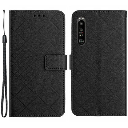 HT06 For Sony Xperia 1 VI Wallet Case PU Leather Imprinted Rhombus Phone Cover