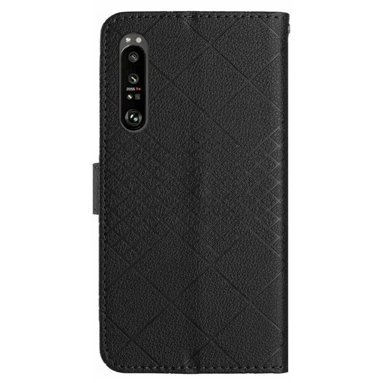 HT06 For Sony Xperia 1 VI Wallet Case PU Leather Imprinted Rhombus Phone Cover