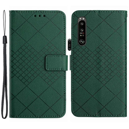 HT06 For Sony Xperia 1 VI Wallet Case PU Leather Imprinted Rhombus Phone Cover