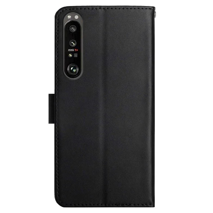 HT02 For Sony Xperia 1 VI Phone Case Nappa Texture Genuine Cow Leather Flip Cover
