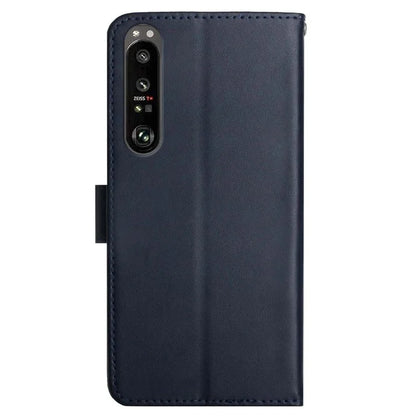 HT02 For Sony Xperia 1 VI Phone Case Nappa Texture Genuine Cow Leather Flip Cover