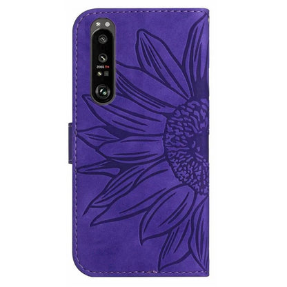 HT04 For Sony Xperia 1 VI Case Sunflower Leather Wallet Stand Phone Cover with Wrist Strap