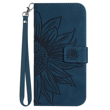 HT04 For Sony Xperia 1 VI Case Sunflower Leather Wallet Stand Phone Cover with Wrist Strap