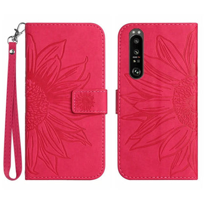 HT04 For Sony Xperia 1 VI Case Sunflower Leather Wallet Stand Phone Cover with Wrist Strap