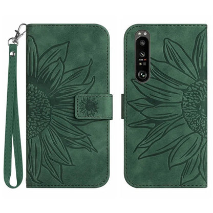 HT04 For Sony Xperia 1 VI Case Sunflower Leather Wallet Stand Phone Cover with Wrist Strap