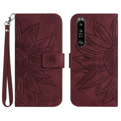 HT04 For Sony Xperia 1 VI Case Sunflower Leather Wallet Stand Phone Cover with Wrist Strap