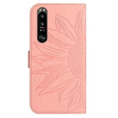 HT04 For Sony Xperia 1 VI Case Sunflower Leather Wallet Stand Phone Cover with Wrist Strap