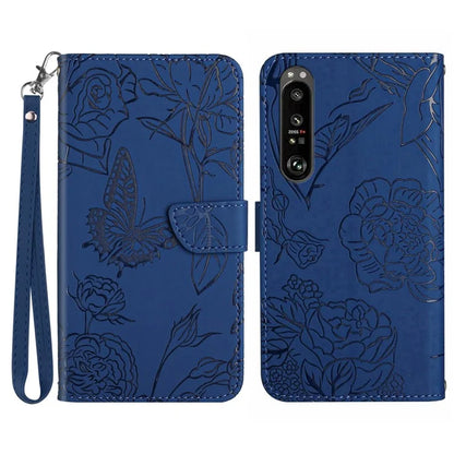 HT03 For Sony Xperia 1 VI Case with Wrist Strap Butterfly Flower Leather Phone Cover