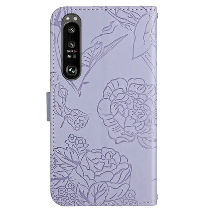 HT03 For Sony Xperia 1 VI Case with Wrist Strap Butterfly Flower Leather Phone Cover