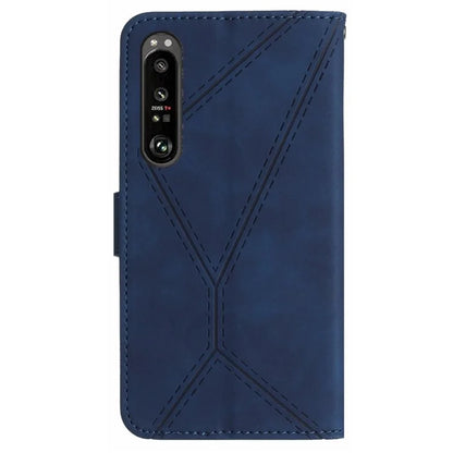 HT05 For Sony Xperia 1 VI Case Lines Imprinted Skin-touch Wallet Leather Phone Cover