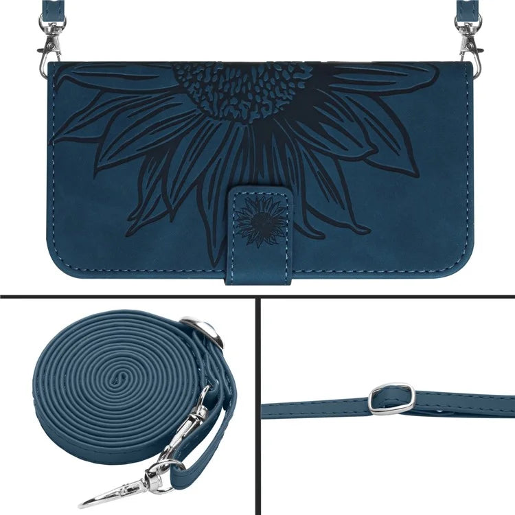 HT04 For Sony Xperia 1 VI Leather Case Sunflower Pattern Wallet Crossbody Phone Cover