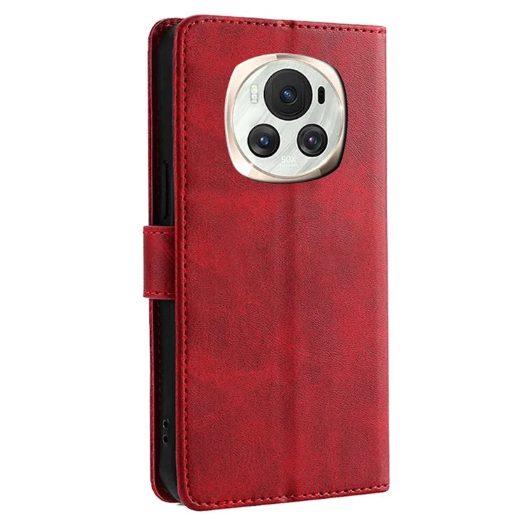 For Honor Magic6 5G Wallet Case Calf Texture PU Leather + TPU Full Protection Cover