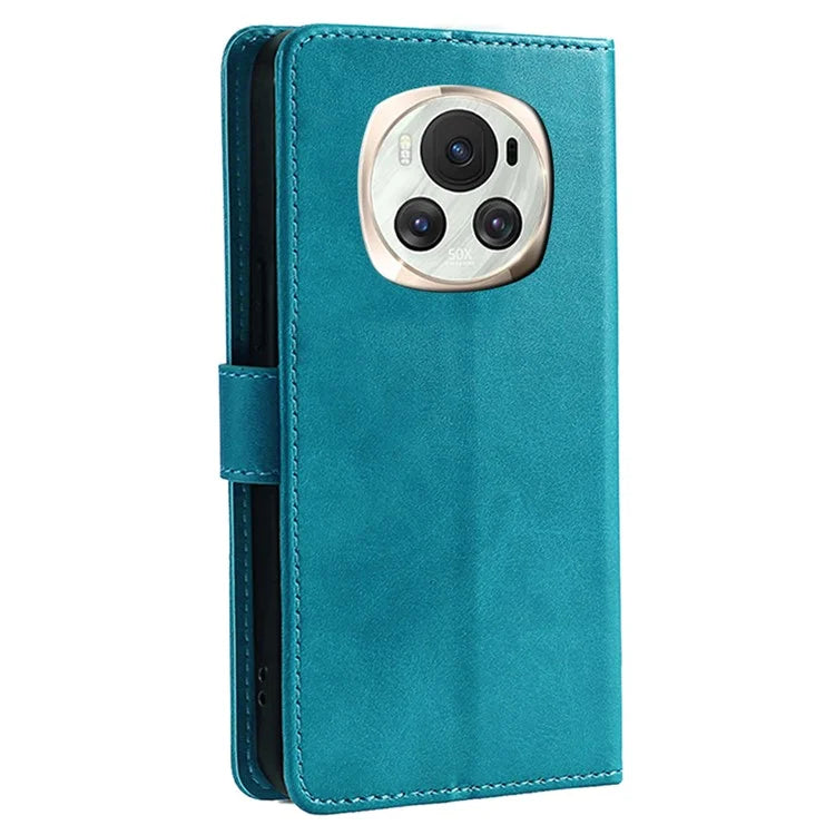 For Honor Magic6 5G Wallet Case Calf Texture PU Leather + TPU Full Protection Cover