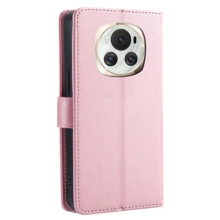 For Honor Magic6 5G Wallet Case Calf Texture PU Leather + TPU Full Protection Cover