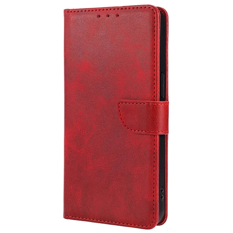 For Xiaomi Redmi Note 13 4G Case Calf Texture Leather Wallet Stand Cover Magnetic Clasp