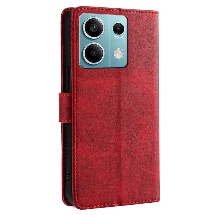 For Xiaomi Redmi Note 13 4G Case Calf Texture Leather Wallet Stand Cover Magnetic Clasp