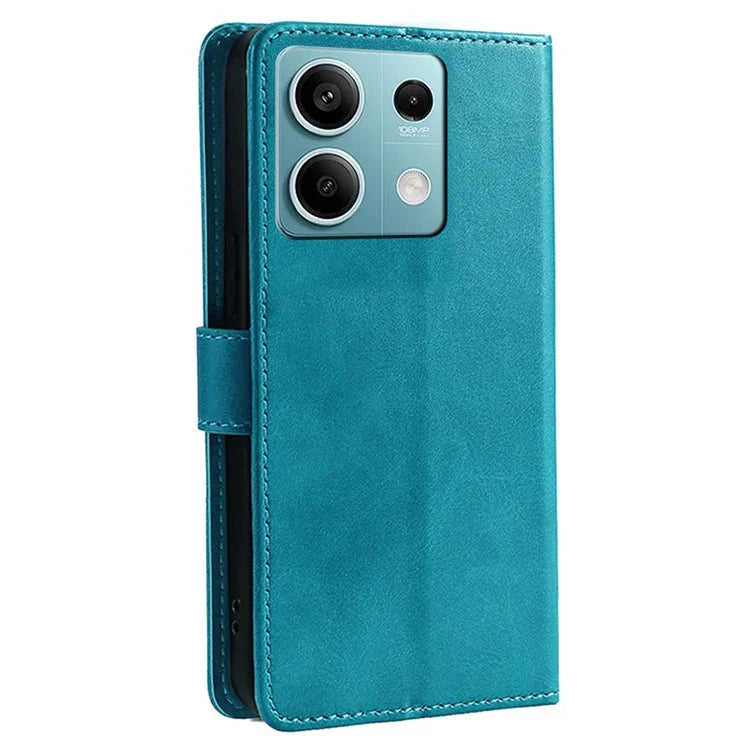 For Xiaomi Redmi Note 13 4G Case Calf Texture Leather Wallet Stand Cover Magnetic Clasp