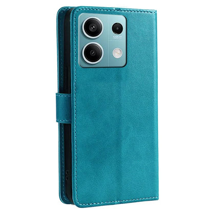 For Xiaomi Redmi Note 13 4G Case Calf Texture Leather Wallet Stand Cover Magnetic Clasp