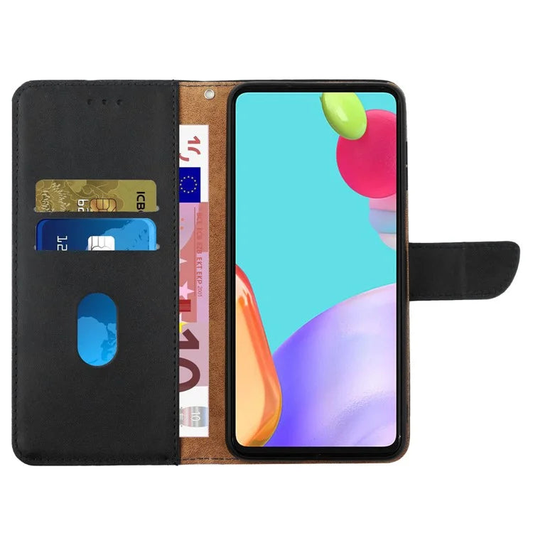 HT02 For vivo Y03 Magnetic Phone Case Nappa Texture Genuine Cow Leather Flip Stand Cover