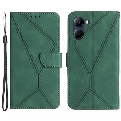 HT05 For vivo Y03 Skin-touch Case Lines Imprinted Card Holder Phone Cover