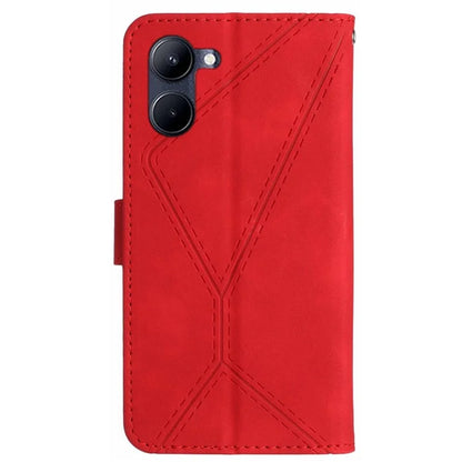 HT05 For vivo Y03 Skin-touch Case Lines Imprinted Card Holder Phone Cover