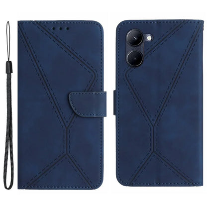HT05 For vivo Y03 Skin-touch Case Lines Imprinted Card Holder Phone Cover