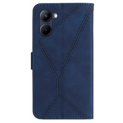 HT05 For vivo Y03 Skin-touch Case Lines Imprinted Card Holder Phone Cover