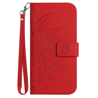 HT04 For vivo Y03 Wallet Case Sunflower Leather Stand Phone Cover with Wrist Strap